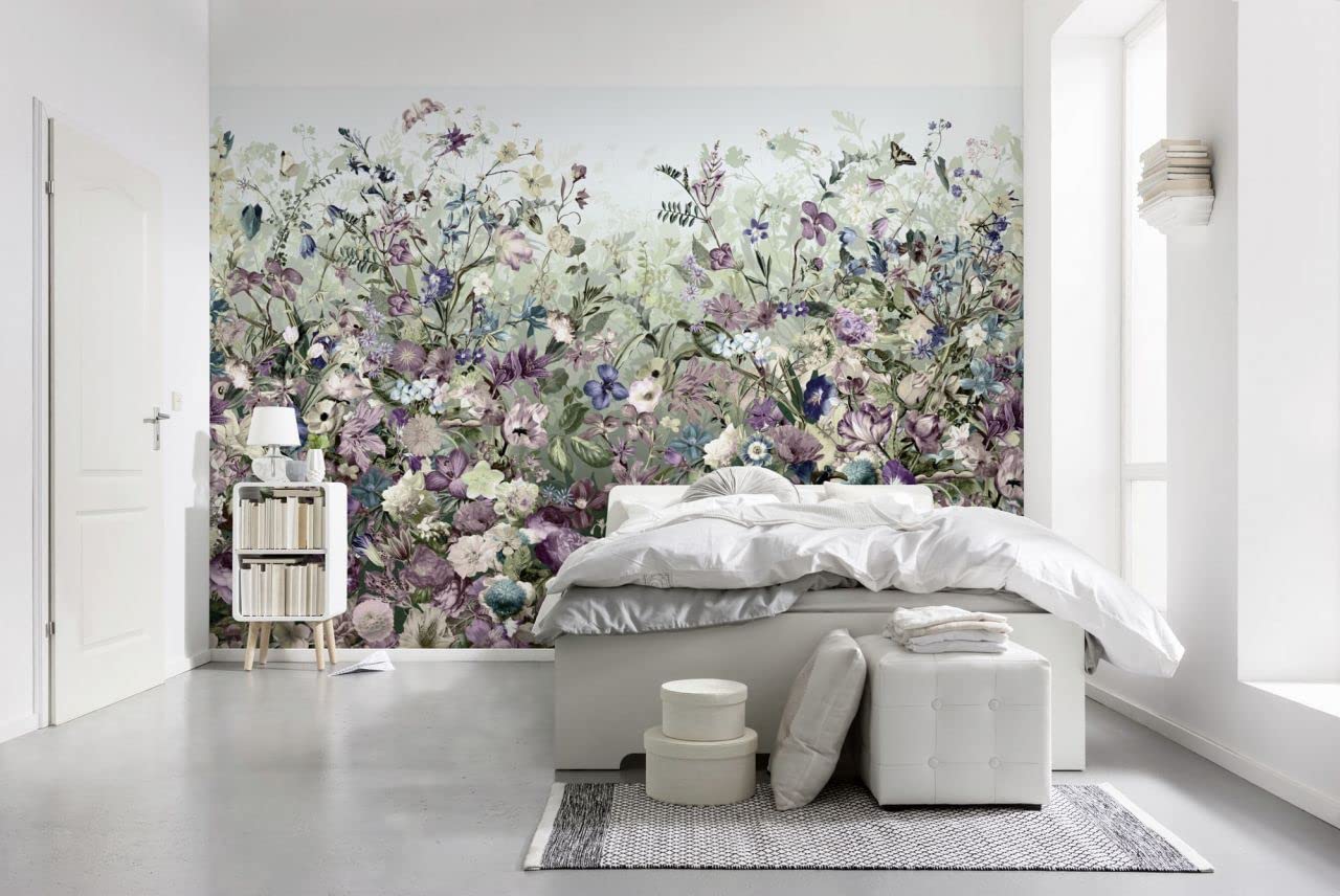 Komar Vlies Fototapete BOTANICA | Größe 368 x 248 cm | Tapete, Wand Dekoration, Blumen, Floral, Schlafzimmer, Romantik, Wohnzimmer, Blumenmotiv | XXL4-035