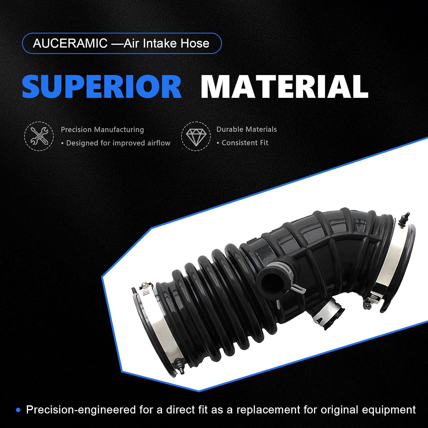 AUCERAMIC Engine Air Intake Hose, Left and Right Side Fit for Infiniti EX35 2008-2012, G35 2007-2008 3.5L V6 Replace# 16576-JK20A 16576-JK21A 16576-JK21B 16576-JK20B 16576JK20A (2PCS)