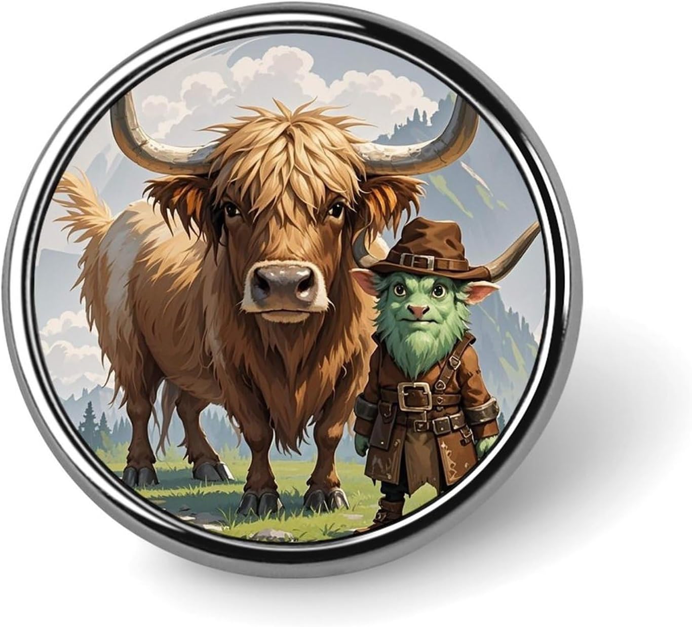 Elves And Cows Fashion Brooches for Women Men, Lapel Pins