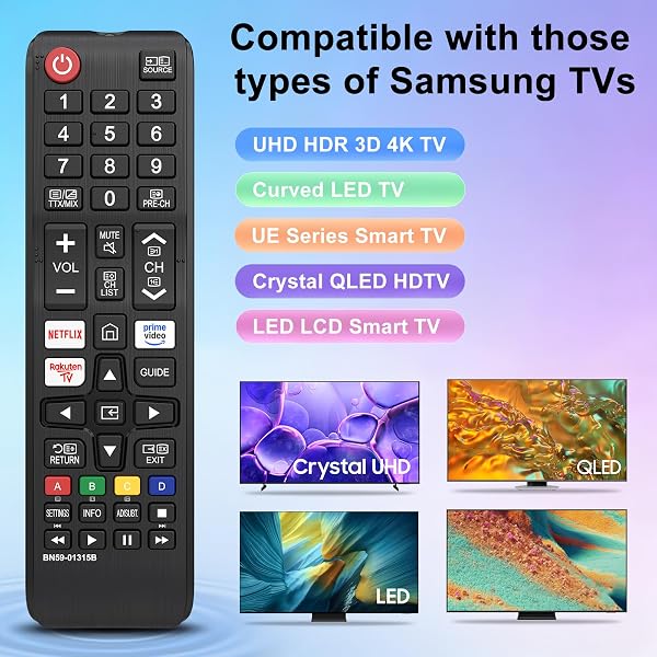 Télécommande pour Samsung BN59-01315B Véritable télécommande pour Les téléviseurs 2018 2019 QLED (1) - 5