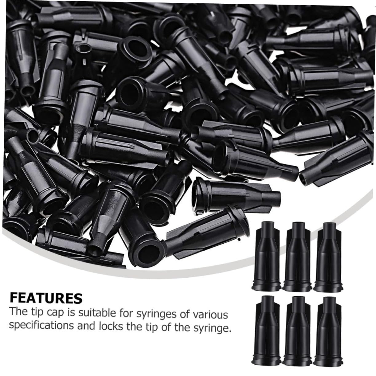 STOBAZA Spritzenkappen Luer Lock - 250 Stück Schwarz Für Dosierspritzen