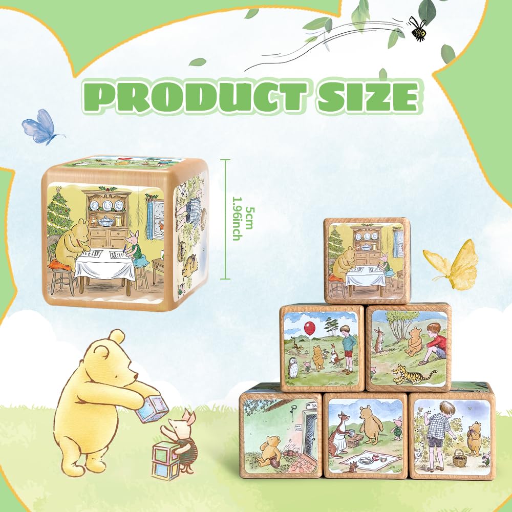 Vintage Winnie The Pooh - Wooden Baby Blocks - Baby Shower Decor...