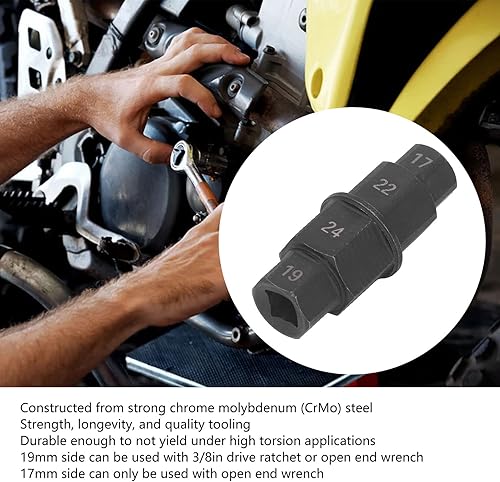 Miniatura 2 de Zunate Herramienta de eje hexagonal 17 19 22 0.945 in, herramienta de adaptador de enchufe de eje Allen, herramienta de eje hexagonal para rueda de