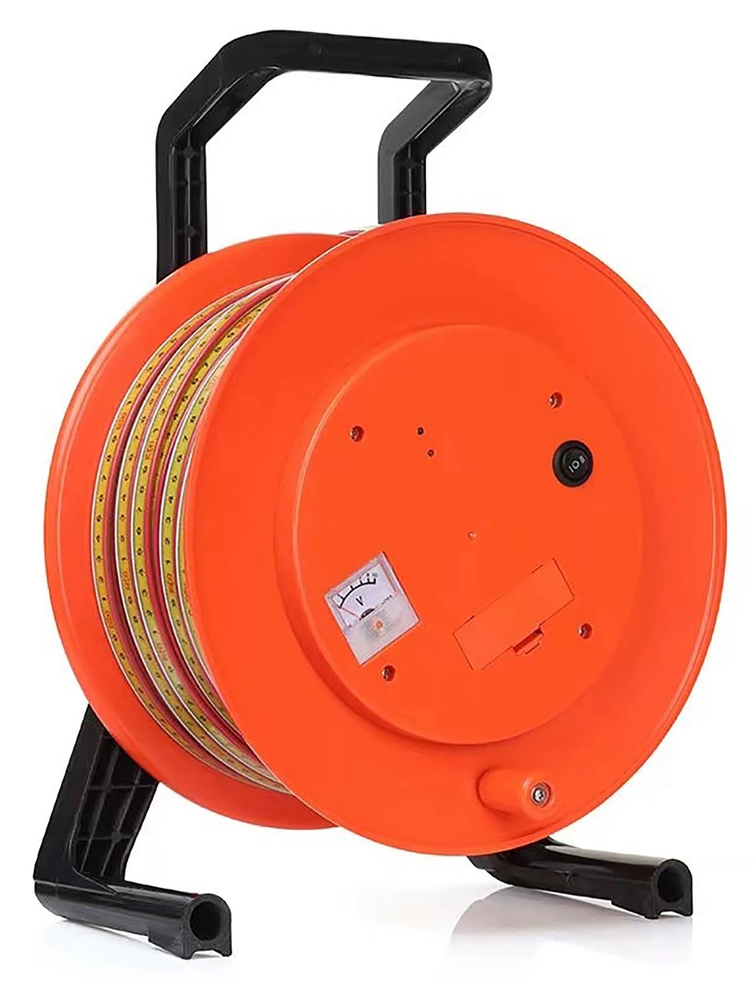 Medidor de nivel de agua, medidor de profundidad de pozo con sonda fija y cinta de acero para pozos y tanques
