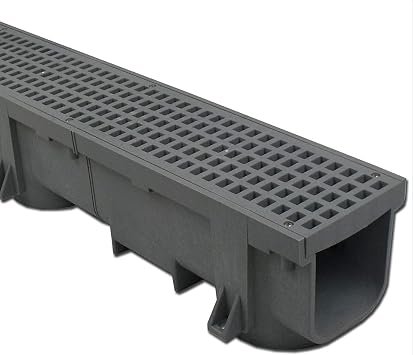 Polylok Heavy Duty 4ft Trench Drain & Grate - Gray