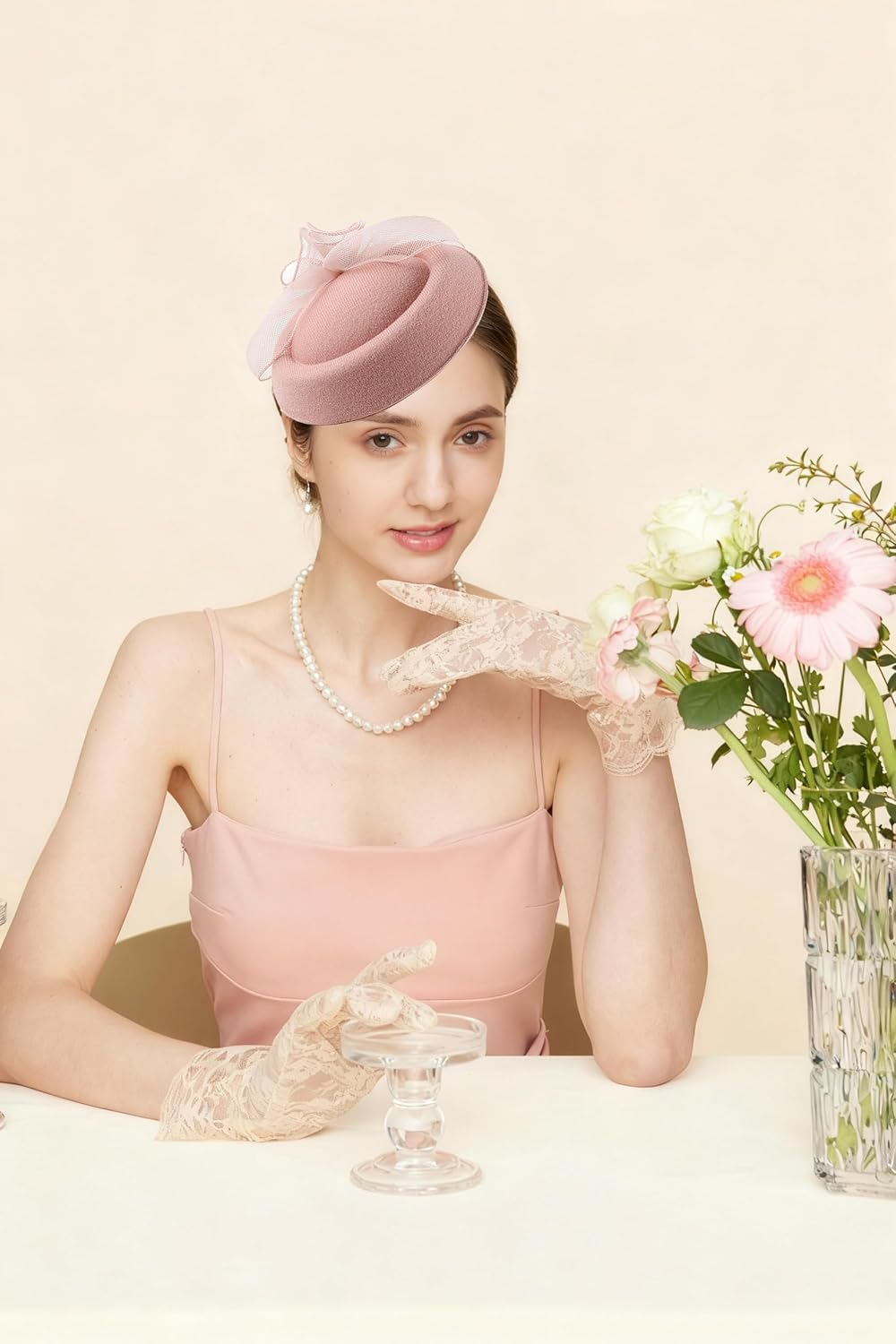 Gionforsy Fascinators Hats Pillbox Tea Party Fascinator Hats for Women Feather Veil Hat Headband for Cocktail Wedding - Image 2