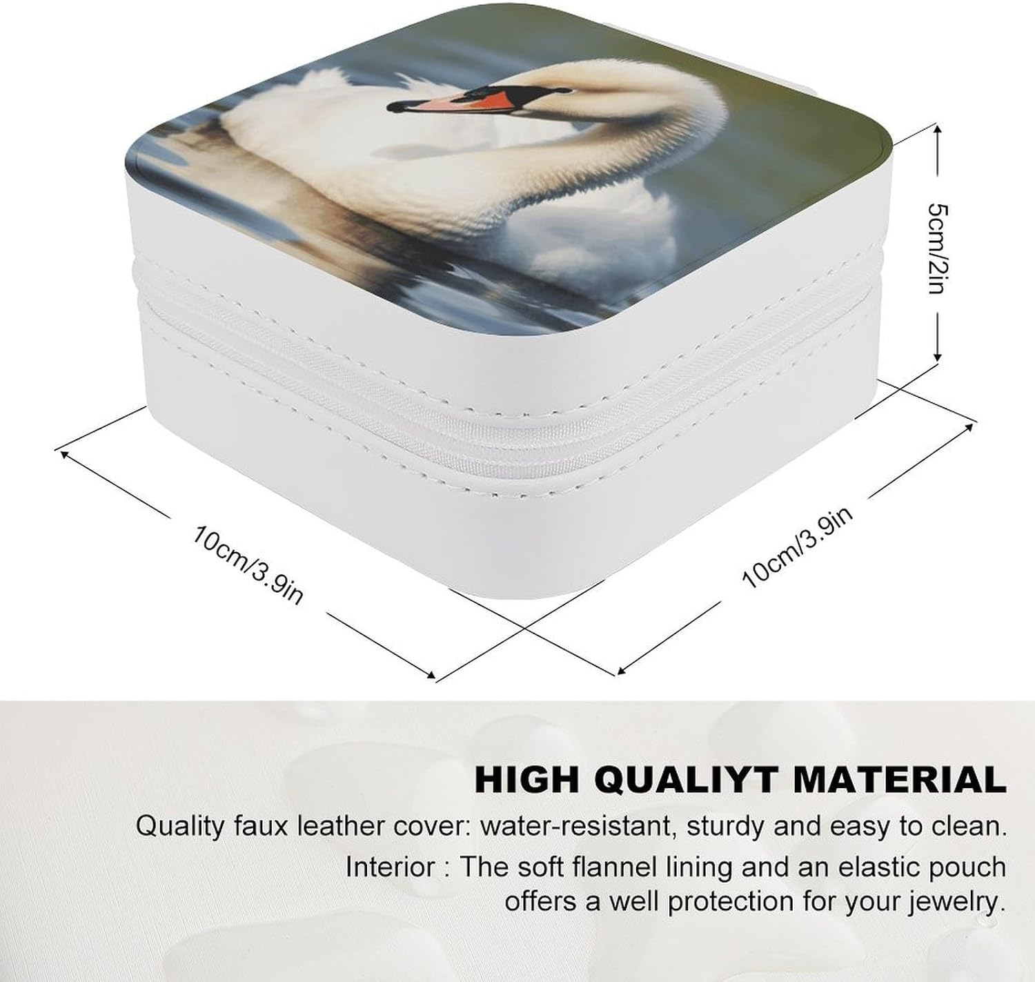 Cute Little Swan Jewelry Box Exquisite Leather Jewelry Organizer Portable Trinket Organizer Fashion Travel Jewelry Case for Rings Earrings Necklaces Unique Gifts for Women image 2
