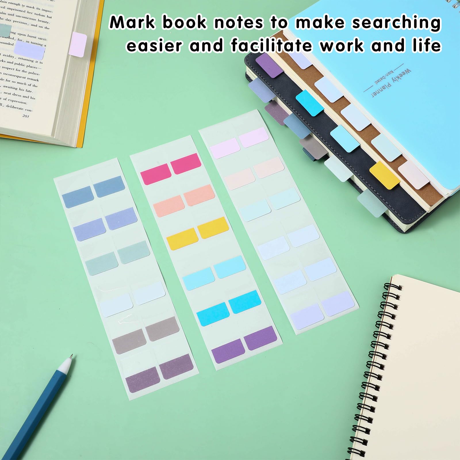 Classicseali Kleberegisterkarten - 720 Seitenmarker Selbstklebend Für Büro & Organisation