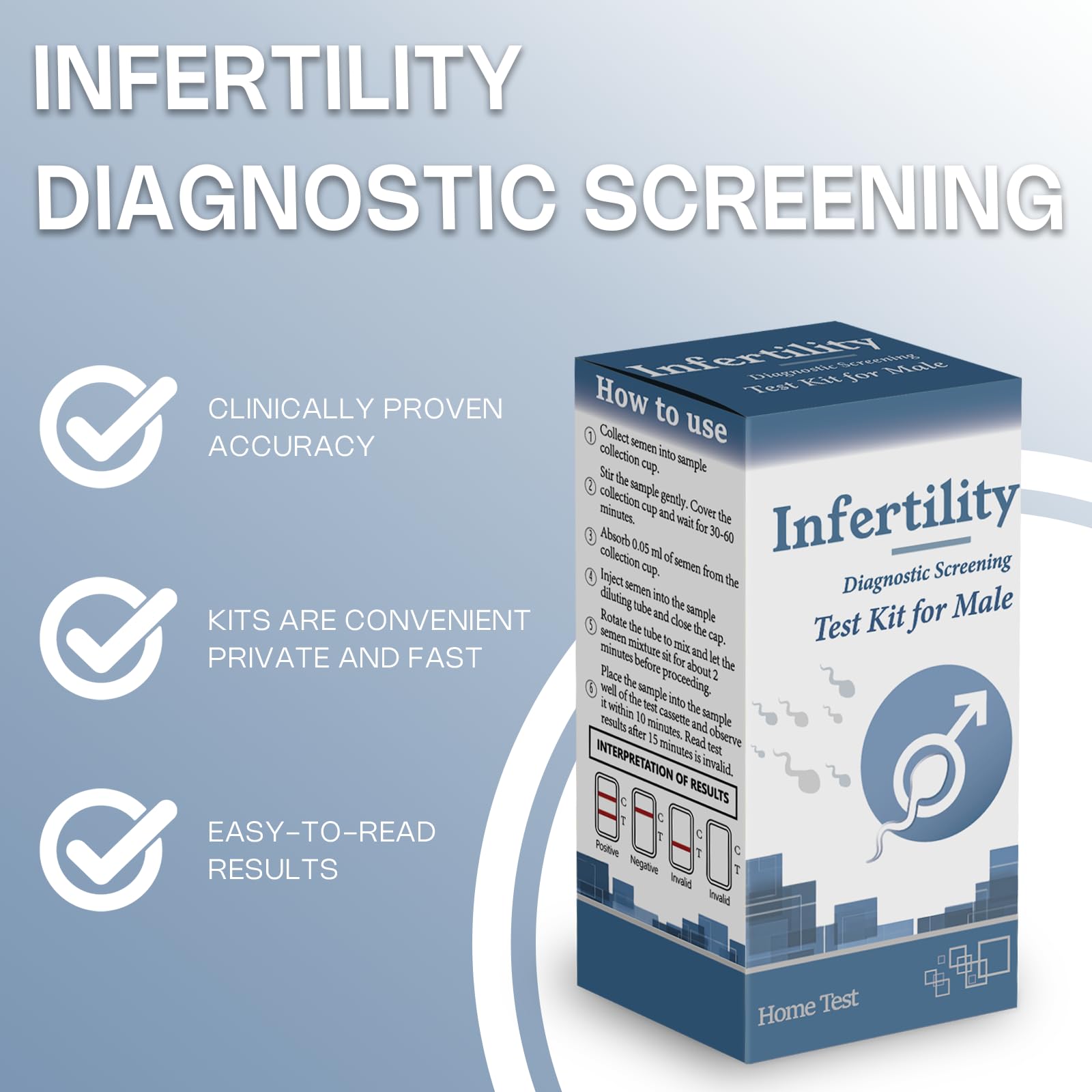 Male Fertility Home Test Kit for Men-Trak Plus Male Fertility Testing System- Shows Normal or Low Sperm Count- Clear Results in Minutes - Easy to Read Result