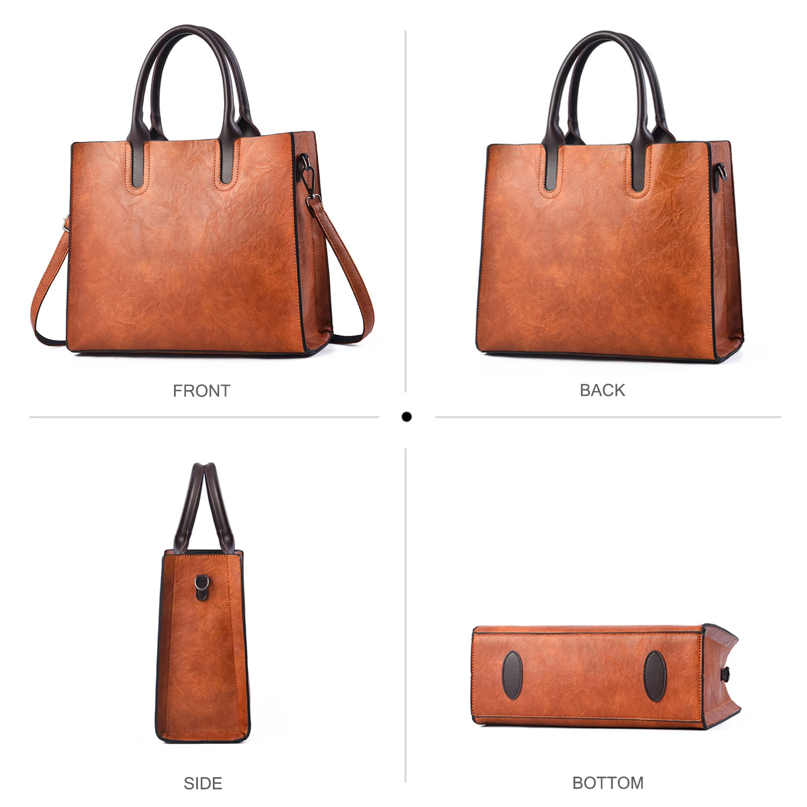 NICOLE & DORIS Sac à Main Femmes Grande Capacité Sac Bandoulière Sac Cabas Carree Sac Fourre-Tout Sac Epaule en Cuir Sac de Shopping Sac Travail Femme