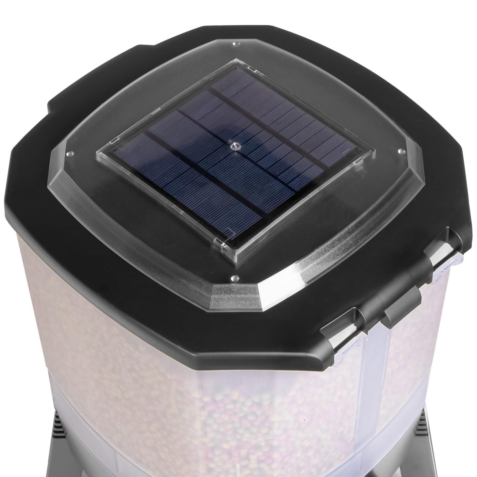 GRECH CFF-206 DISTRIBUTORE Automatico Cibo MAGIATOIA 6L PROGRAMMABILE con Pannello Solare per LAGHETTO