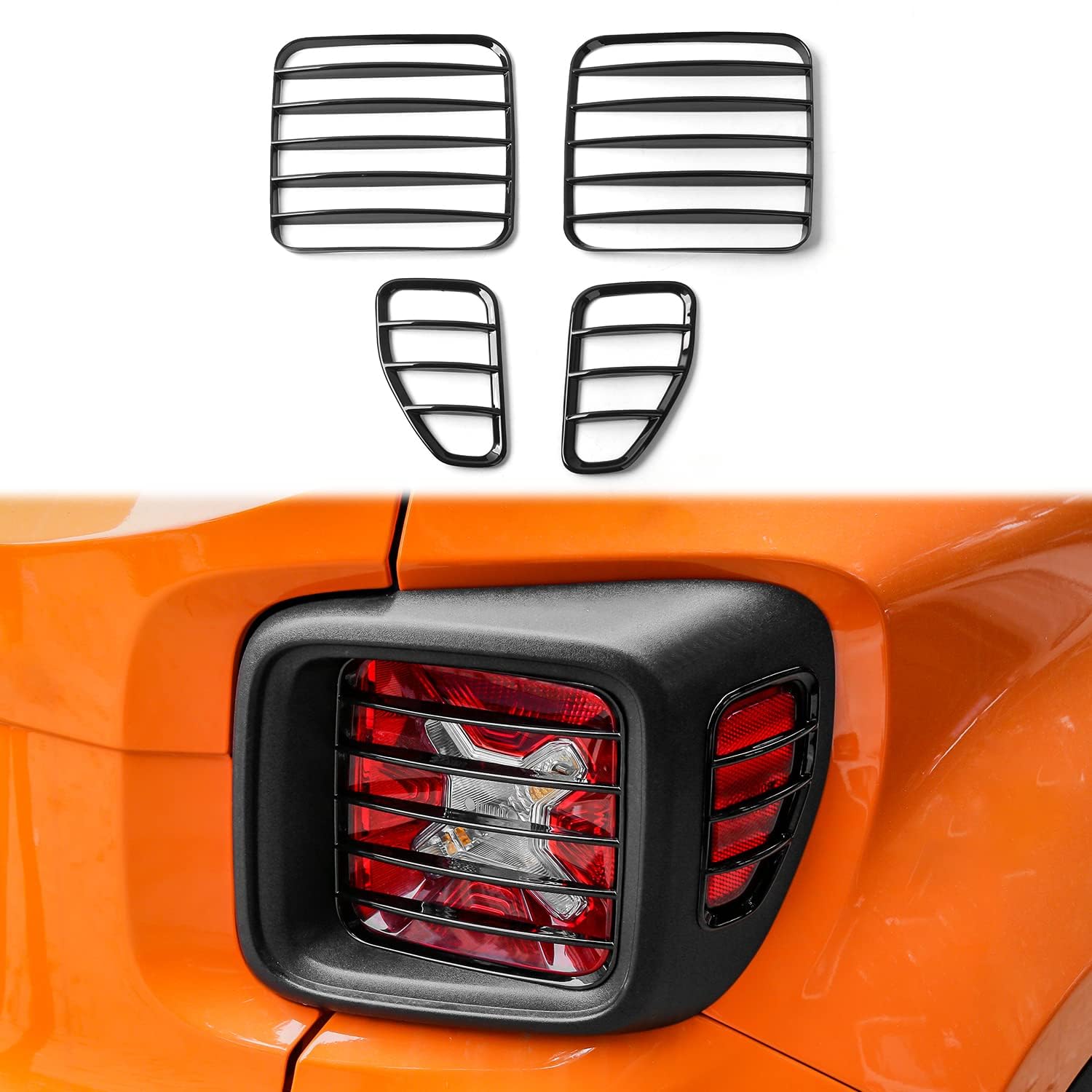 ABS Tail Light Okładki żaluzji Tylna osłona tylnego światła dla Jeep Renegade 2016-2021, czarny