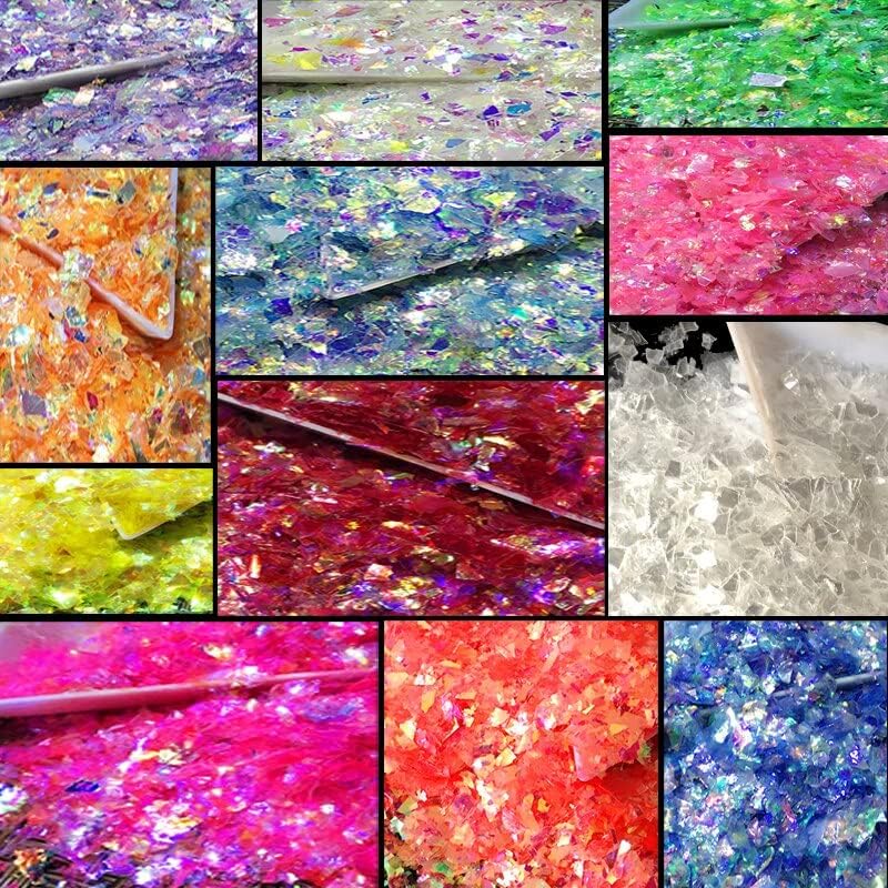 12Colors 20G/Bag Shell Glitter Podwer Cameo Crushed Sea Ice Mylar Irregular Manicure Acrylic Nail Glitter Powder