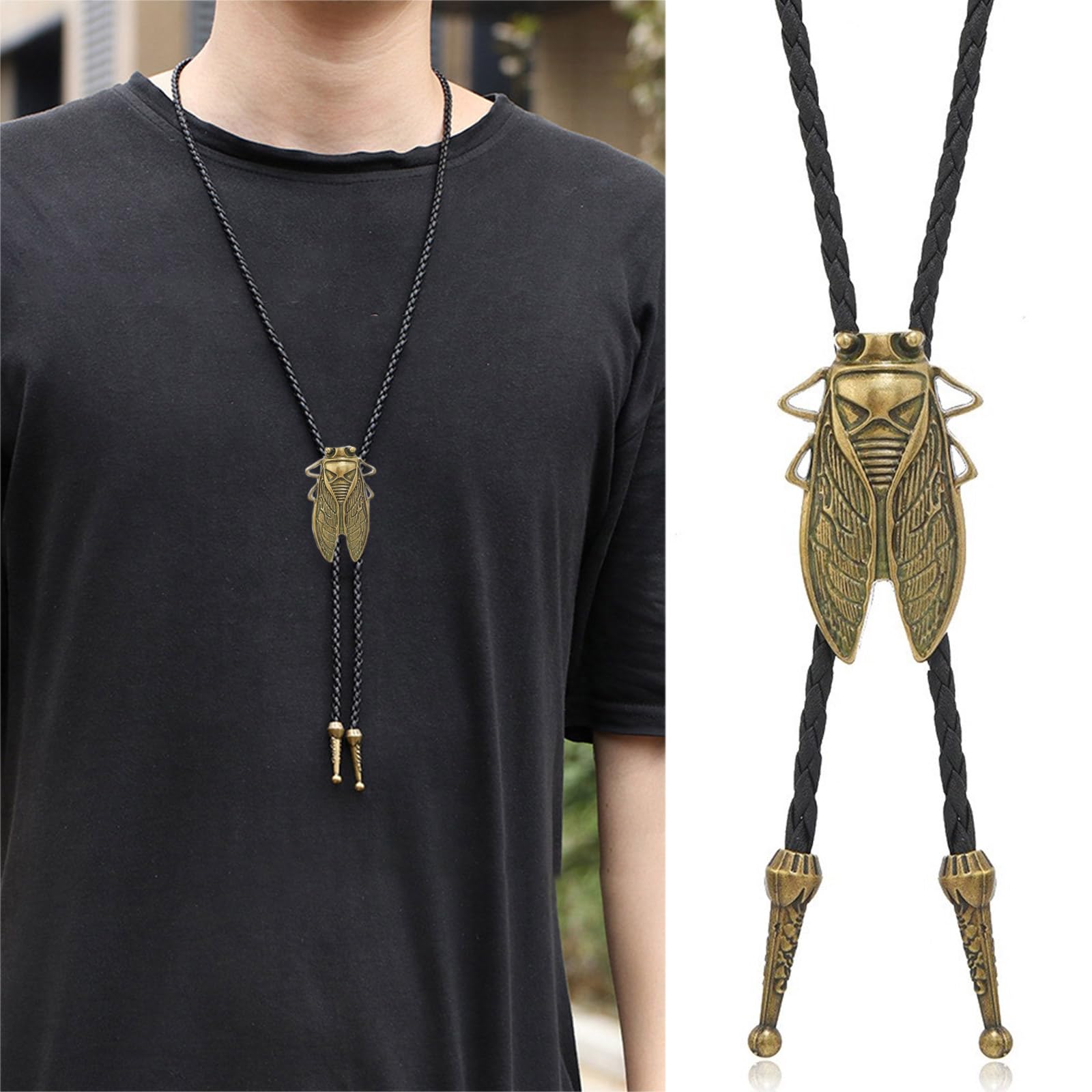 Cravatte da Cowboy, 2 Pezzi for Uomo Adulto PU Cravatta Regolabile Collana Collare