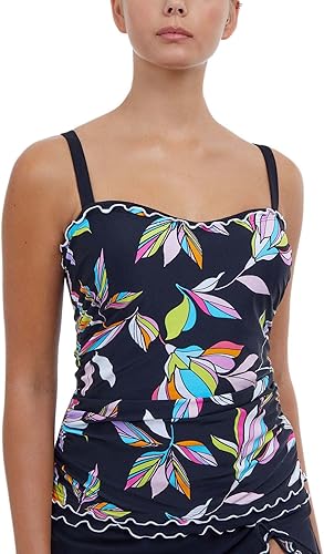 Profile by Gottex Top Tankini Mujer D Monaco Estampado Negro 32, Negro -