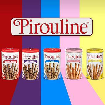 Pirouline Rolled Wafers Dark Chocolate Rolled Wafer Sticks, Creme Filled Wafers, Rolled Cookies for Coffee, Tea, Ice Cream, Snacks, Parties, Gifts, Birthdays 3.25oz Carton 12 Pack