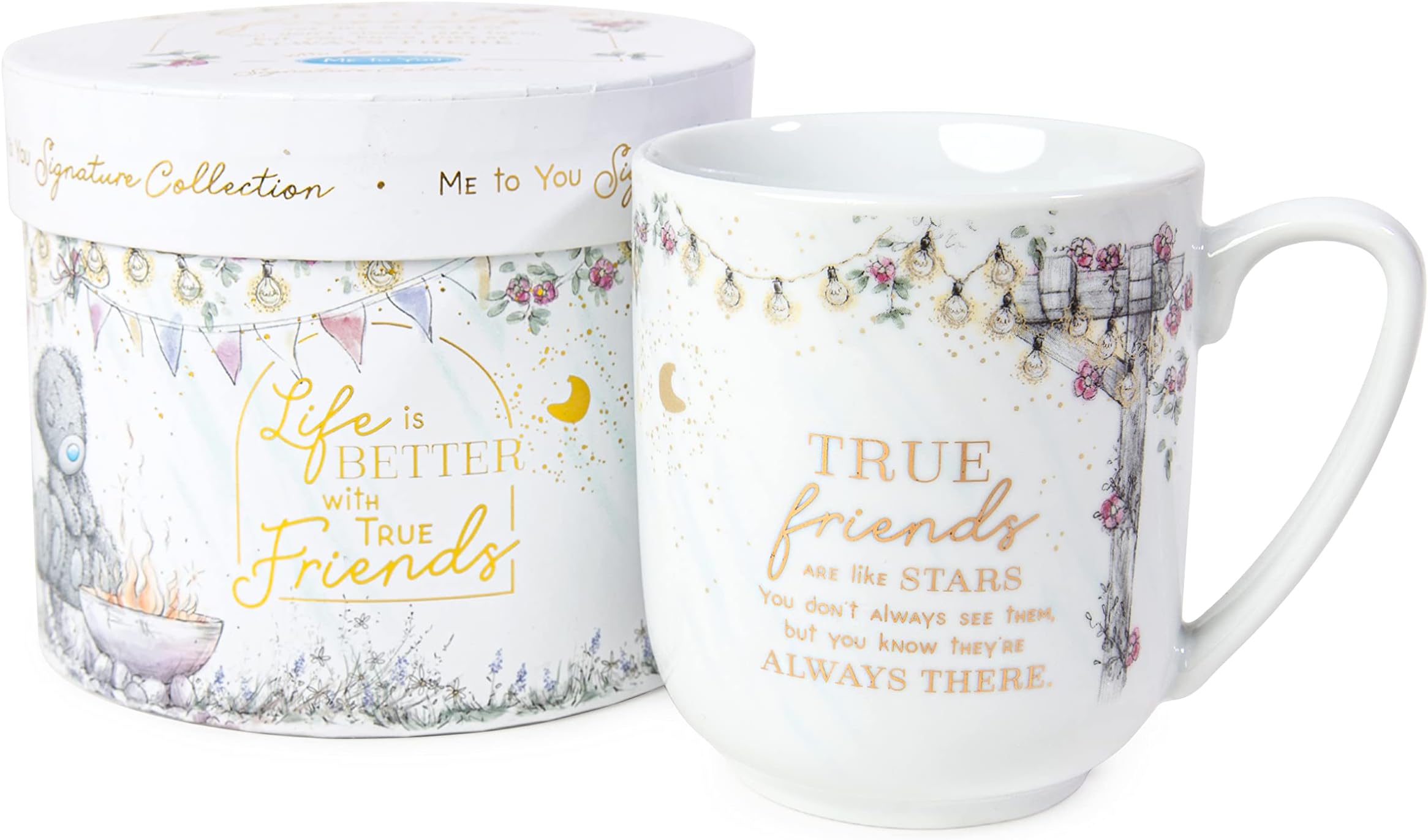 Me To YouBear Good Friends Boxed Friendship Mug AGM01097, Grey, White