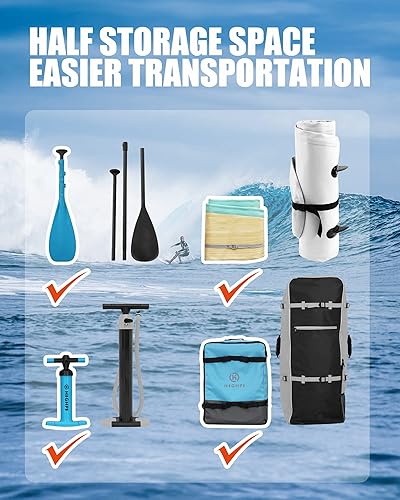 Vista 38 de Highpi Inflatable Stand Up Paddle Board for Youth and Adults – Wide Sup with Premium Accessories, Blow Up Paddleboard for Surfing, Fishing, Yoga &