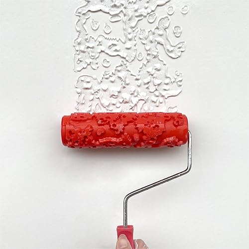 Miniatura 4 de Rodillo de pintura de 7 pulgadas con patrones para decoración de pared de ladrillo clásica, rodillo de goma con textura en relieve (EG323T)