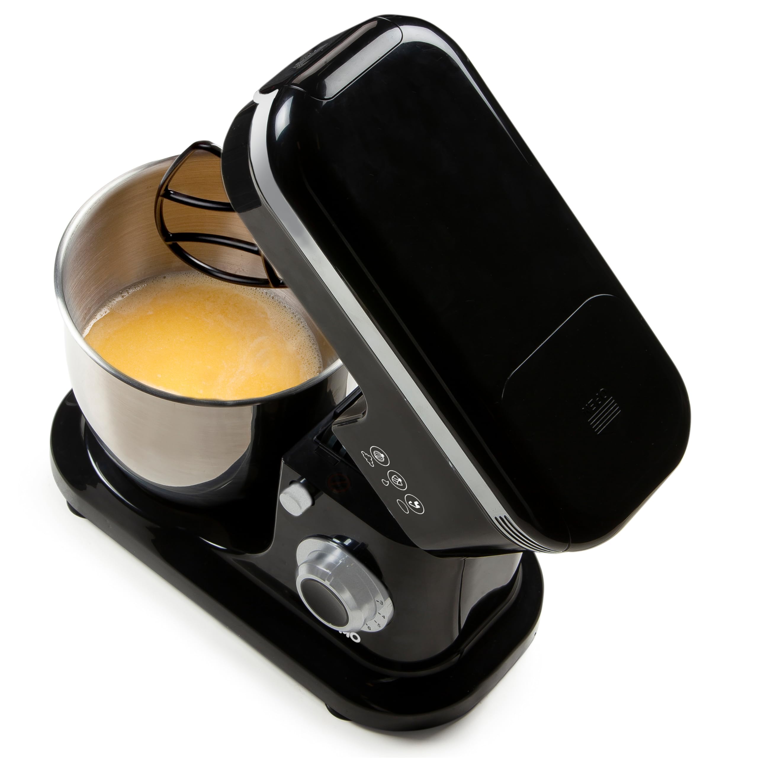 DOMO DO1023KR Robot de cuisine – 8 vitesses – Avec fonction pulse – 6 l – 1200 W – Noir/Argent
