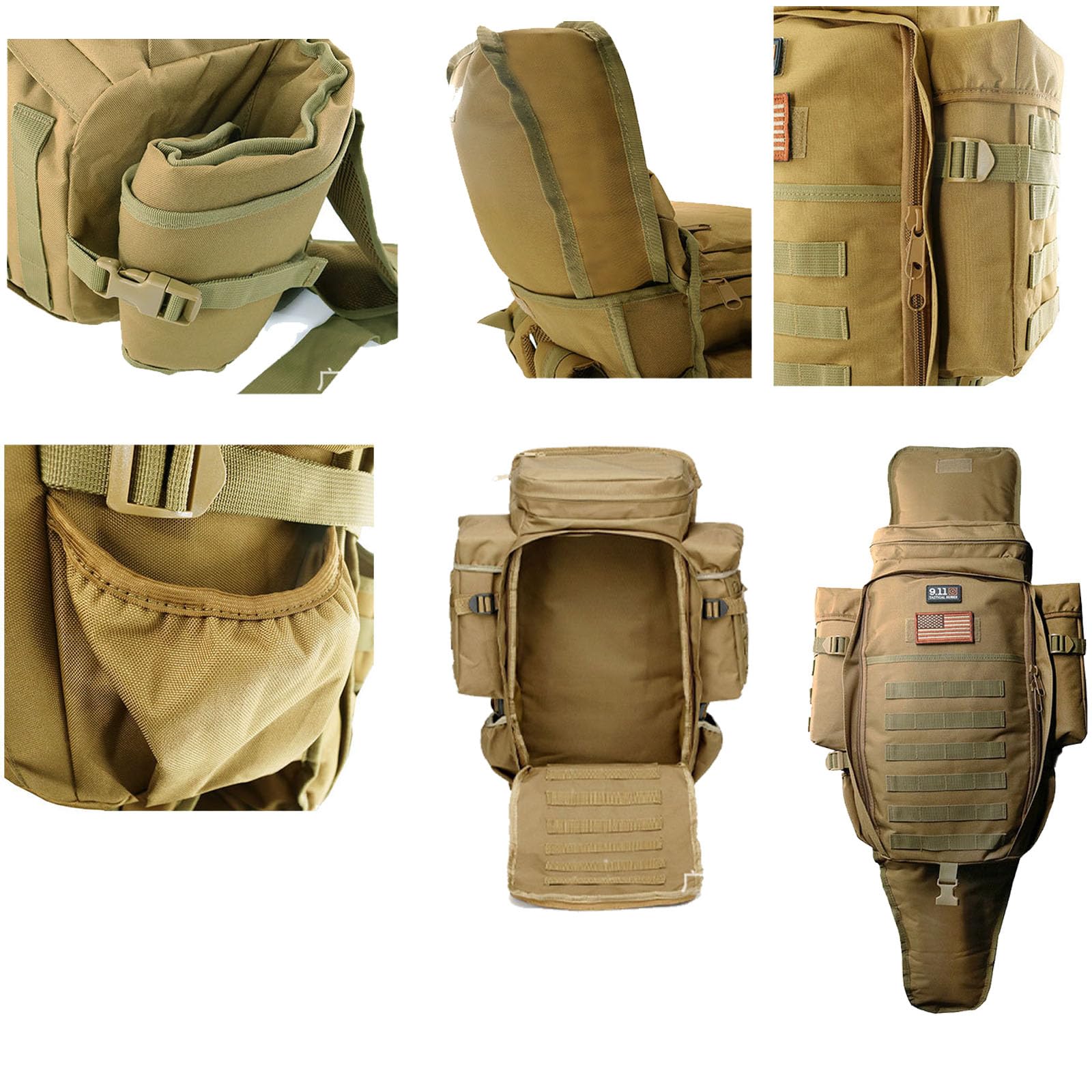 Langwaffen Airsoft Waffen Rucksack Wasserdicht Waffentasche,Taktischer Gewehrrucksack,Rucksack Militar Wanderrucksack Mit Gewehrhalter für Reisen Camping Jagd(Color:E)