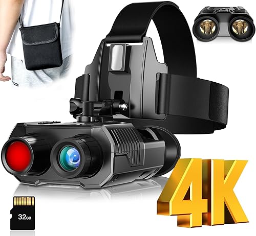 Helmet Night Vision Goggles - Exclusive - Rechargeable Infrared Binoculars 2.4" IPS Screen 1312FT Viewing Distance in Dark Tactical Gear for