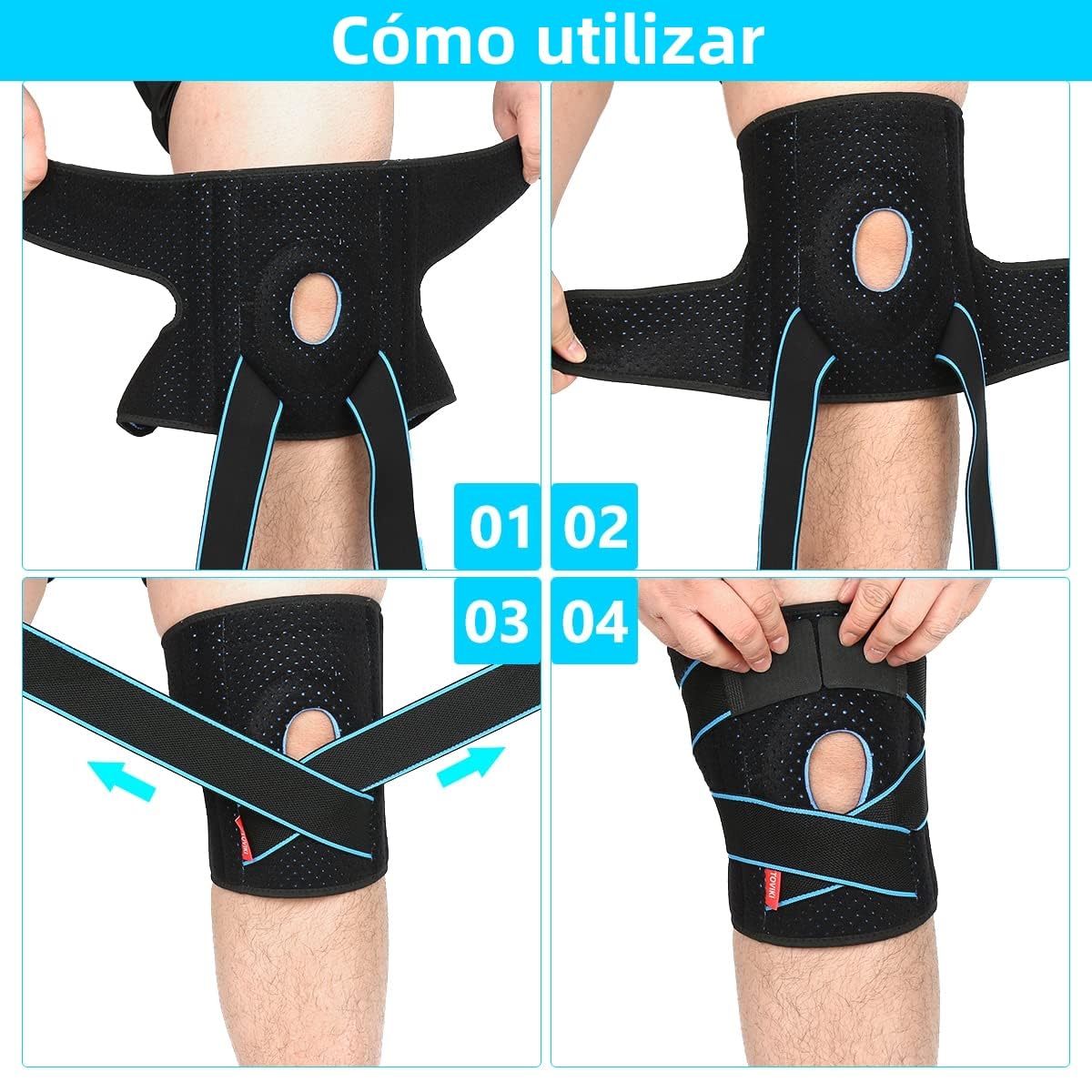 Rodilleras Menisco y Ligamento Deportiva Ajustable Rodillera de Neopreno con Silicona Rodillera Crossfit para Artritis Desgarro de Menisco Tendinitis Correr Unisex 1 Articulo