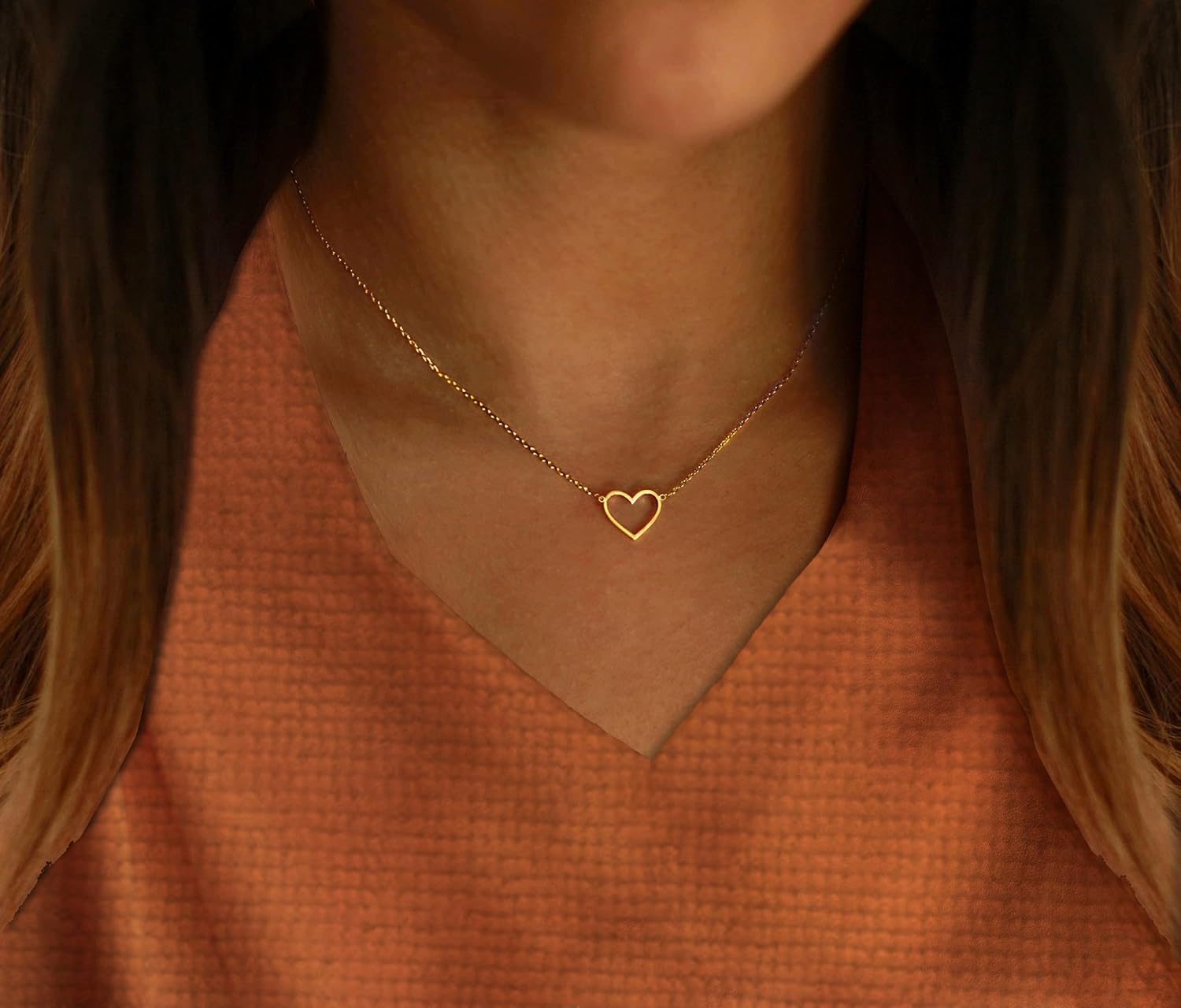 Kyerlyn Simple Gold Necklace Cute Tiny 14k Gold Plated Choker Necklaces Hollow Necklace for Women Dainty Gold Necklaces Minimalist Trendy Jewelry Gifts - Image 2