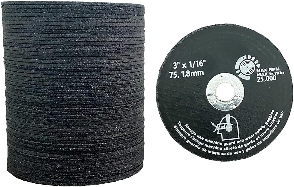 50 PCS 3 Inch Cut Off Wheels Metal and Stainless Steel Cut Off Wheels for Die Grinders, 3” x 1/16” x 3/8” Cutting Wheel Die Grinder Cut Off Blades Fits Angle Grinder Air Tool: Home Improvement