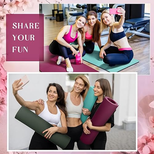 Miniatura 6 de Timgle 6 Pack Yoga Mats Bulk 68 x 24 Inches Non Slip Exercise Yoga Mat 4 mm Thick Anti Slip Tear Resistant Sports Gym for Fitness Stretching Home