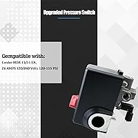 Vista 3 de Interruptor de presión mejorado 120/240 voltios apto para Condor MDR 11/11 EA, 26 amperios 120-155 PSI