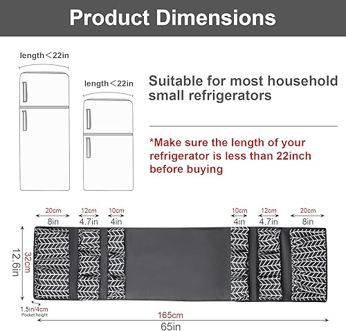 Miniatura 4 de Mayniu Mini organizador de refrigerador con 15 bolsillos, dormitorio y oficina, organizador doble sobre el refrigerador para platos, cubiertos,