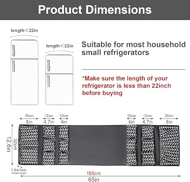 Mini Fridge Organizer 65 x 12.6, Mini Fridge Caddy with 15 Large Pockets, Over the Refrigerator Caddy Storage for Dorm, Pantry, Office, Plate, Silverware, Spice, Cutlery, Bottles, Napkins (Grey)