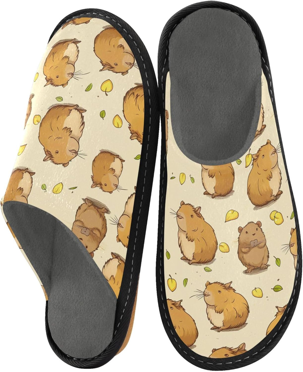 Cute Capybara House Slippers – Cozy Fuzzy Slippers for Guests, Washable & Disposable, Perfect for Shoeless Home, Spa & Hotel Use A112170