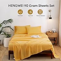 Vista 206 de HENGWEITEXT 18 Inch Cal King Sheets Deep Pocket,4 Piece Sheet Set Breathable and Cooling,Microfiber Sheet Set Deep Pocket,Wrinkle Free Shrinkage &