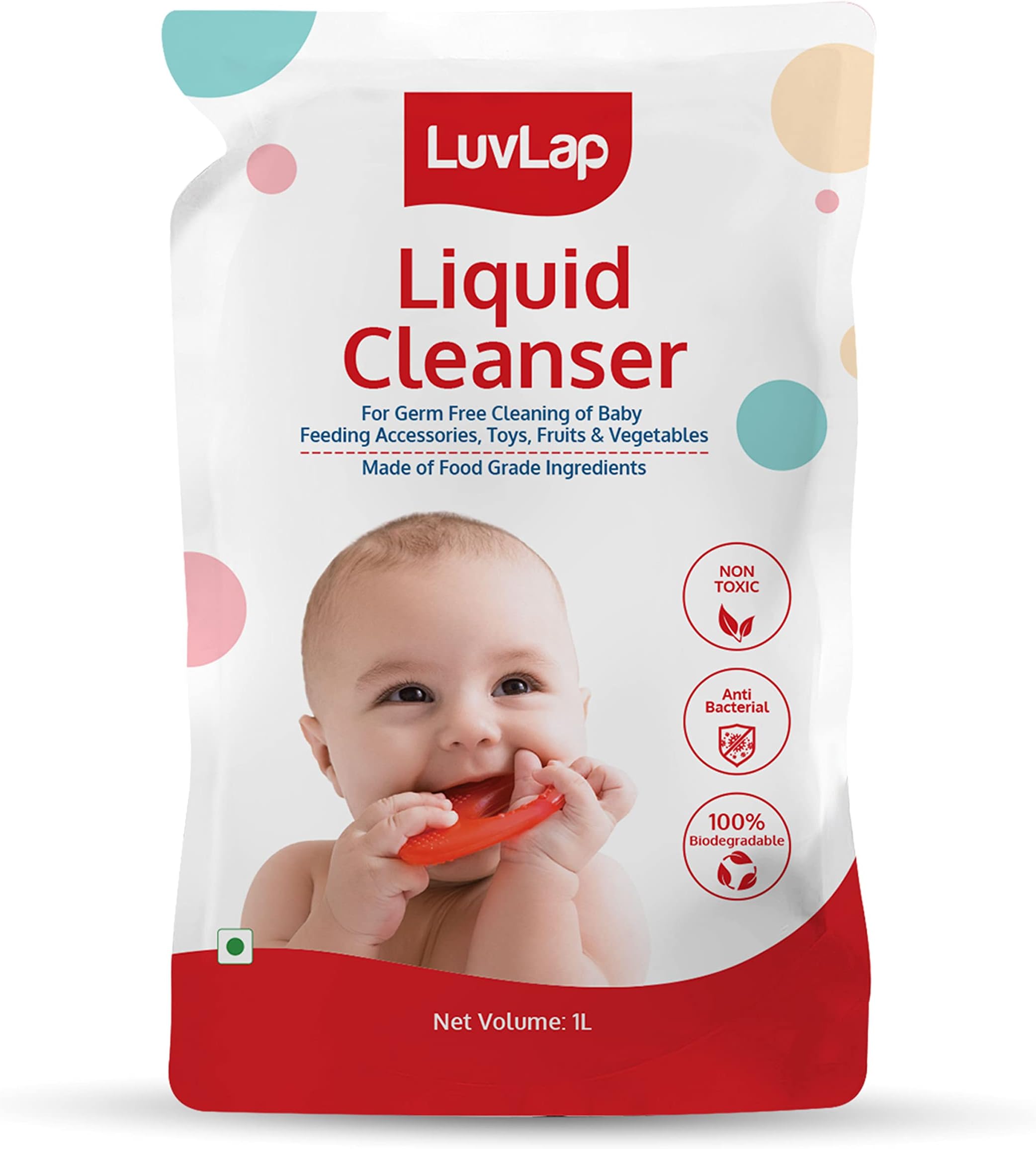 Anti-Bacterial Baby Bottles, Accessories and Vegetable Liquid Cleanser Refill Pack (1L)
