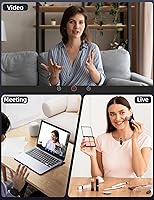Vista 8 de Micrófono Lavalier inalámbrico para iPhone, iPad, USB-C, 2 micrófonos de solapa pequeña con adaptador, Bluetooth TikTok, micrófonos de redes