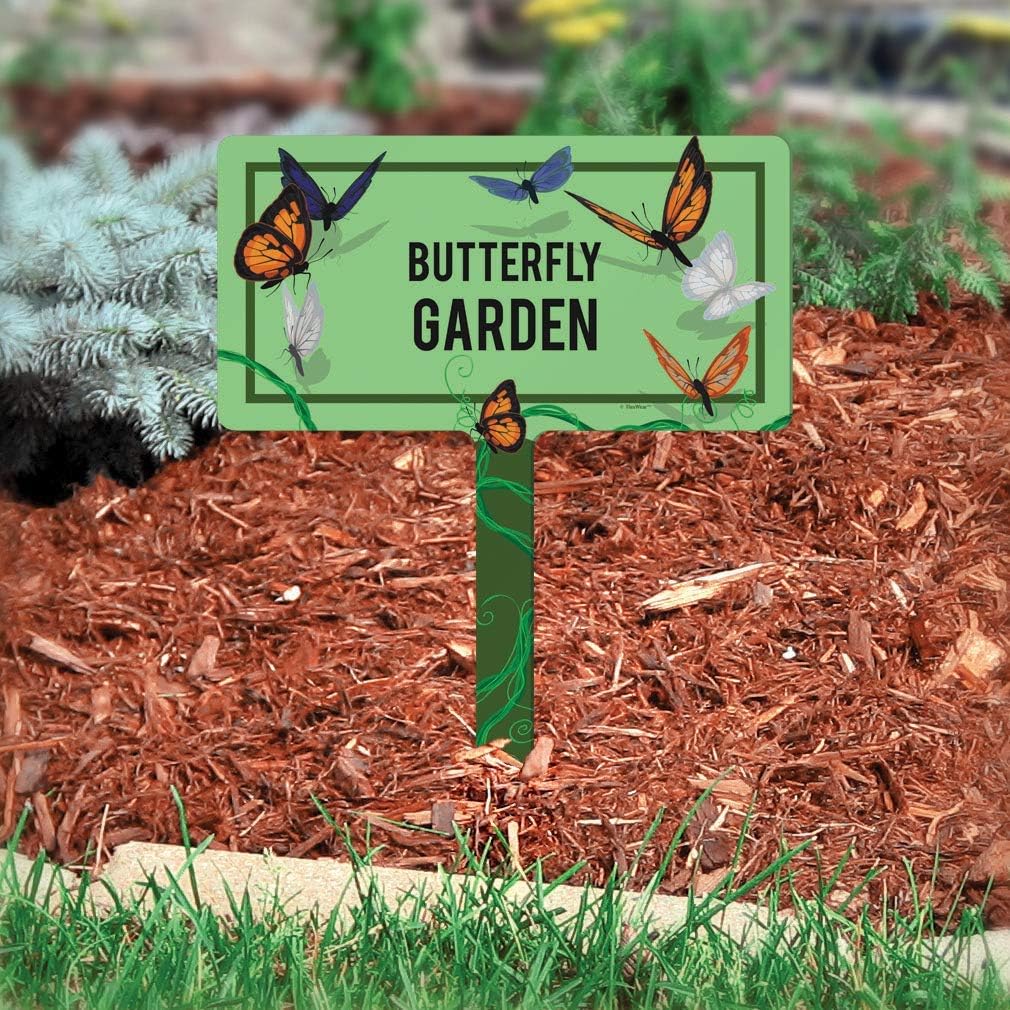 ThisWear Master Gardener Gifts Garden Butterfly Decor Butterfly Garden Stakes 1-Pack Rectangle Garden Sign