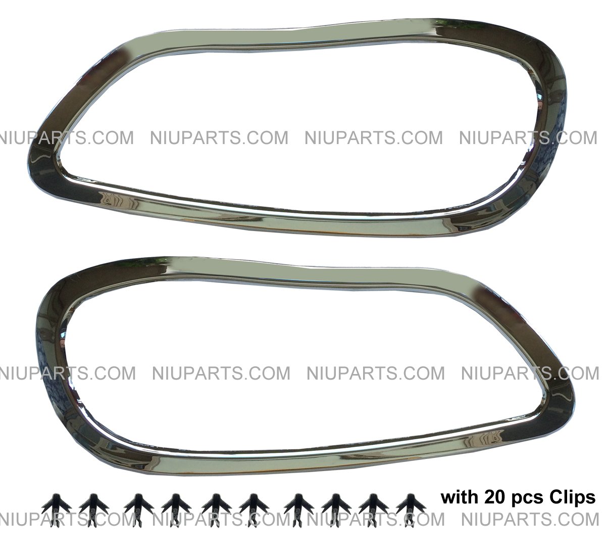 Amazon.com: Headlight Bezel Pair Chrome with Clips - Driver 