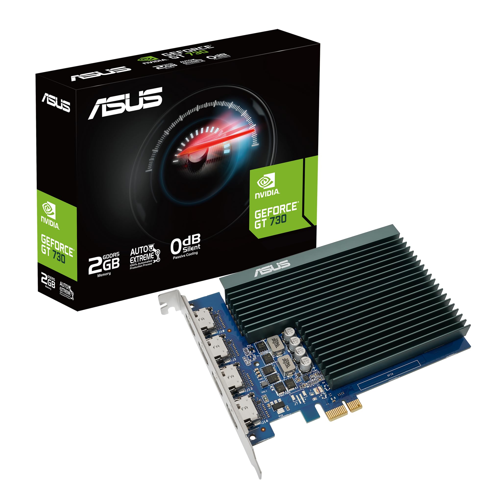 ASUS GeForce GT 730 Scheda Video 2GB GDDR5 - PCI Express, Raffreddamento Passivo, 4K