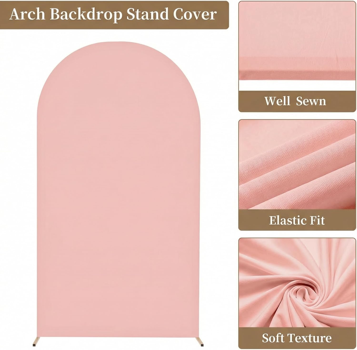 Toolterritary Metal Arch Backdrop Stand and Cover Set, 7.2FT, 6FT Party Backdrop, Easy to Assemble, Backdrop Stand for Parties, Birthday, Baby Shower