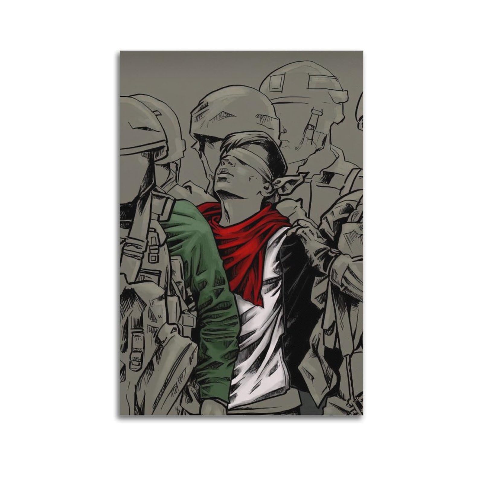 XKUGA Anti War Resistance Palestine Gaza Poster Modern Decorative Canvas Prints - Ideal Wall Art for Family, Man Cave, Game Room, Boys & Girls Bedroom 20x30inch(50x75cm)