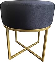 Vista 24 de Noori Rug Lux Collection Modern Liam - Otomana redonda de piel sintética rosa, 14 x 14 x 17 pulgadas, para sala de estar, dormitorio, habitación