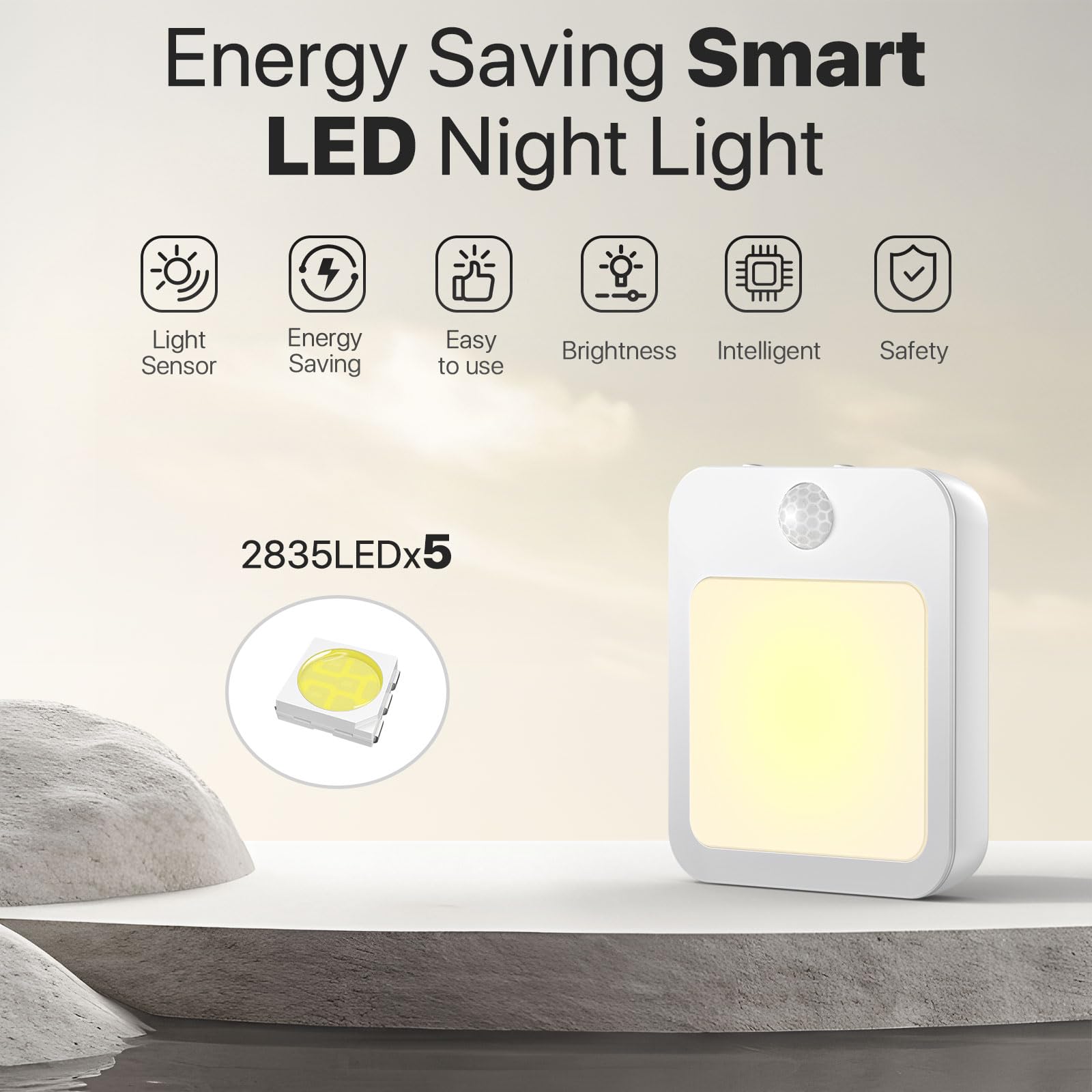 YYBCAN Night Light Night Lights Plug into Wall Dimmable LED Motion Sensor Light Indoor Night Lights for Bedroom — view 2