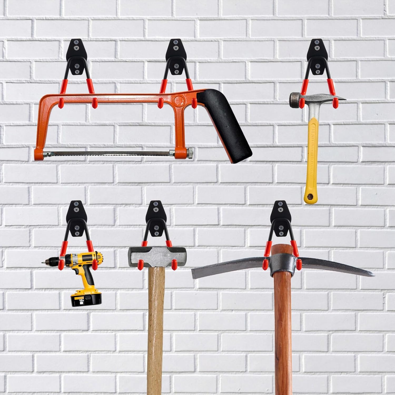 Garage Hooks, 4.7x2.7 Inch Wall Mount Heavy Duty Garage Storage Hooks Organizer More Yard Equipment,Garden Tools Power Tools and for Hanging Hose Ladder and Bike