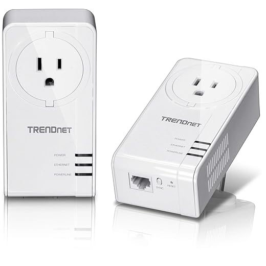 TRENDnet Powerline 1300 AV2 Adapter with Built-in Outlet Adapter Kit, Includes 2 x TPL-423E Adapters, IEEE 1905.1 & IEEE 1901, Gigabit Port, Range Up to 300m (984 ft.), TPL-423E2K (Renewed)