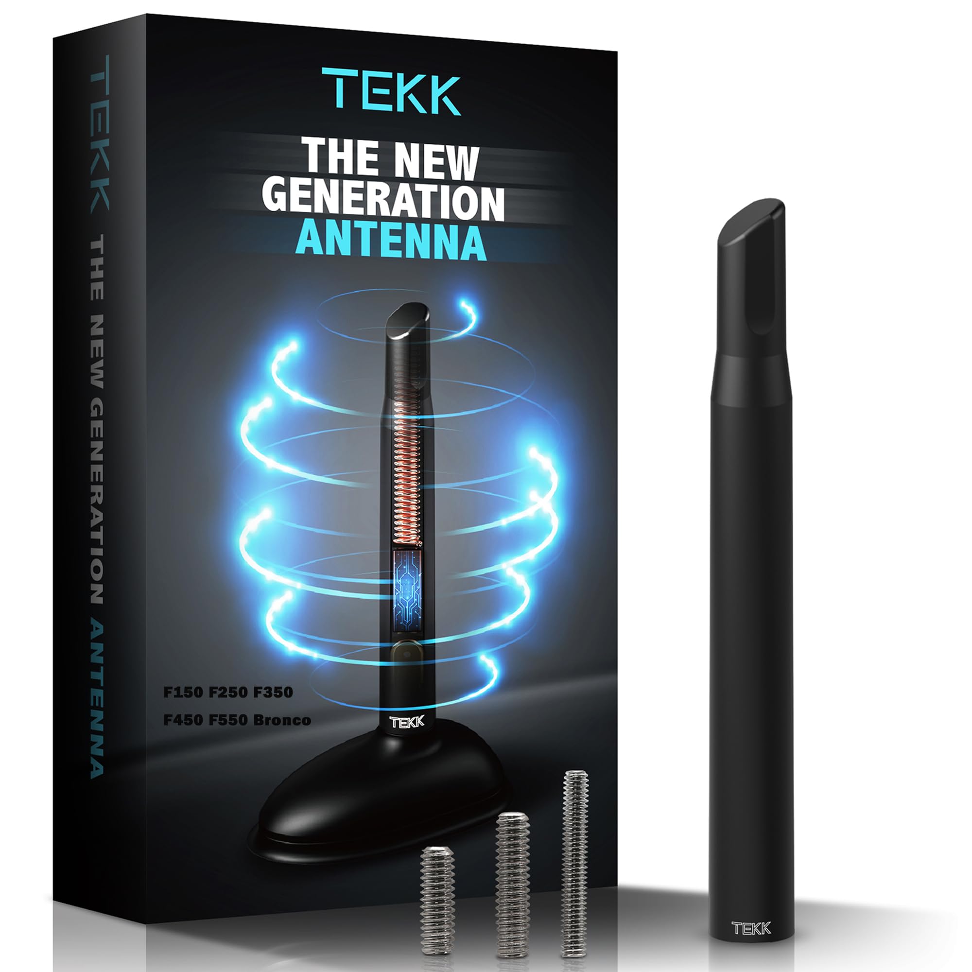 Tekk Short Antenna Compatible with Ford F150 / F250 / F350 / F450 / F550 / Bronco/Designed for Optimized FM/AM Reception / 4.8 Inches
