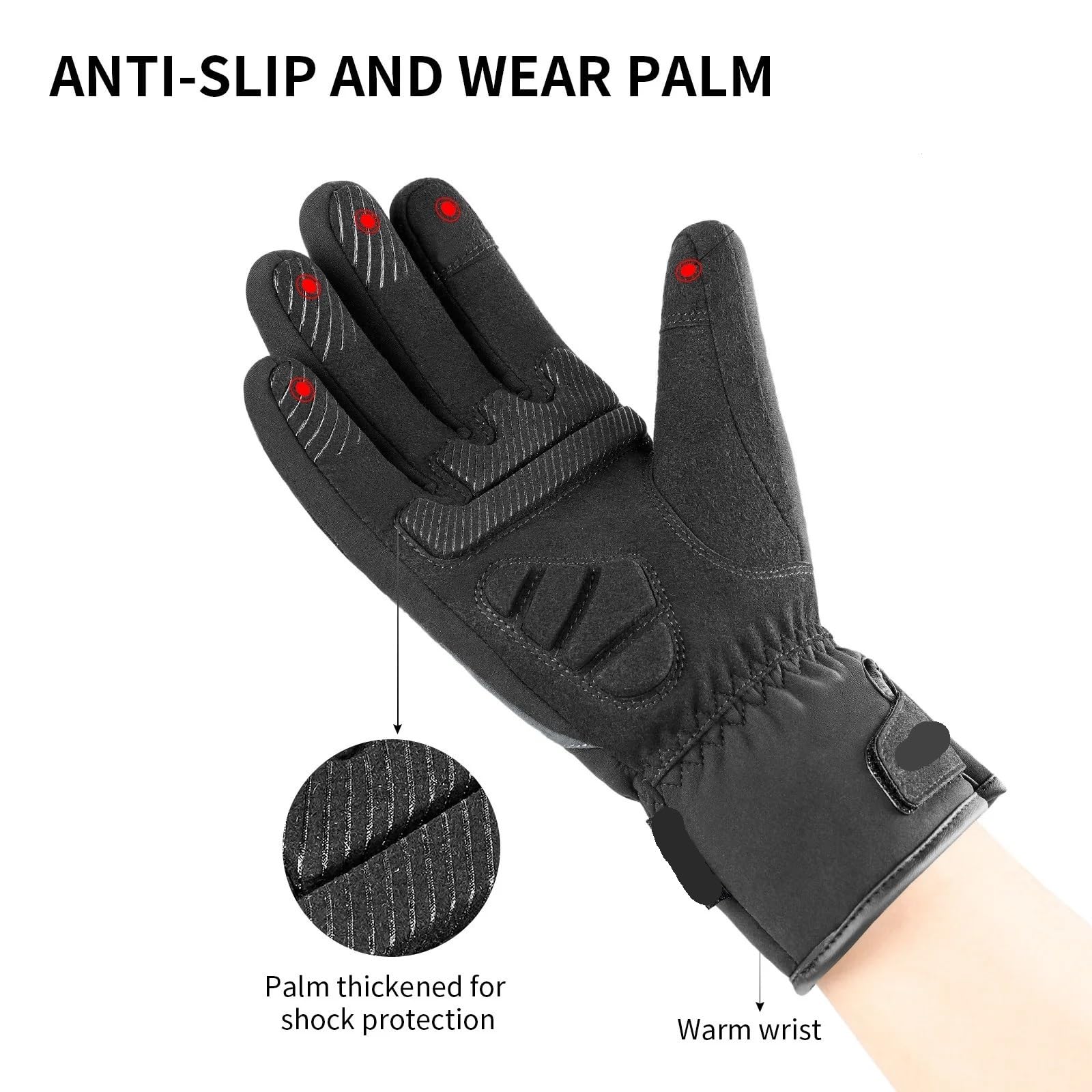 Gants d'escalade Housse de Guidon de Moto, Pare-Brise de vélo d'hiver, Gants de Cyclisme Coupe-Vent, poignée Chaude, Gants épais pour Escalade(L)