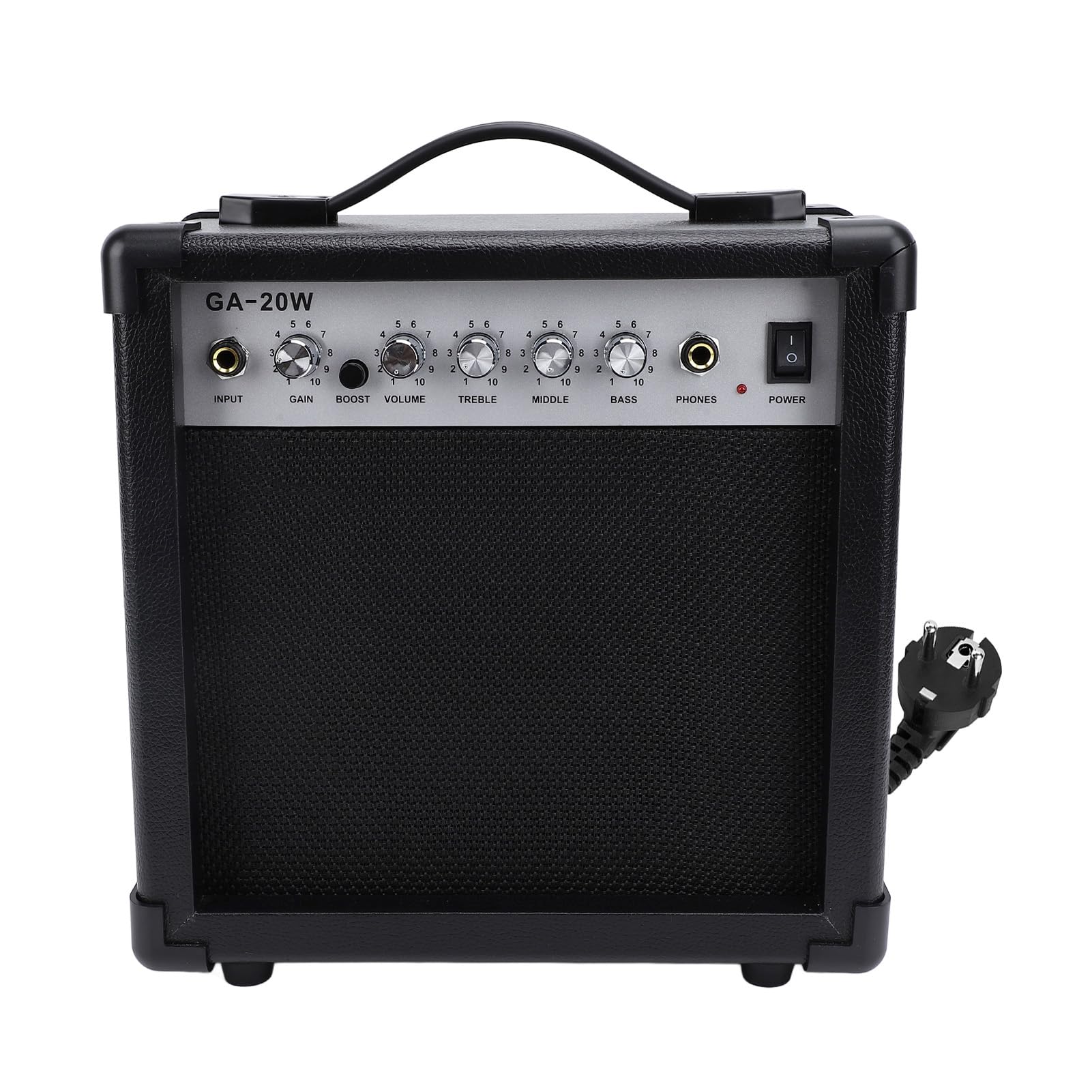 Alomejor Amplificatore per Chitarra Elettrica, Amplificatore Portatile da | Costruzione in ABS e Acero, Input da 1/4", Controlli Bassi/alti, 40Hz-20KHz