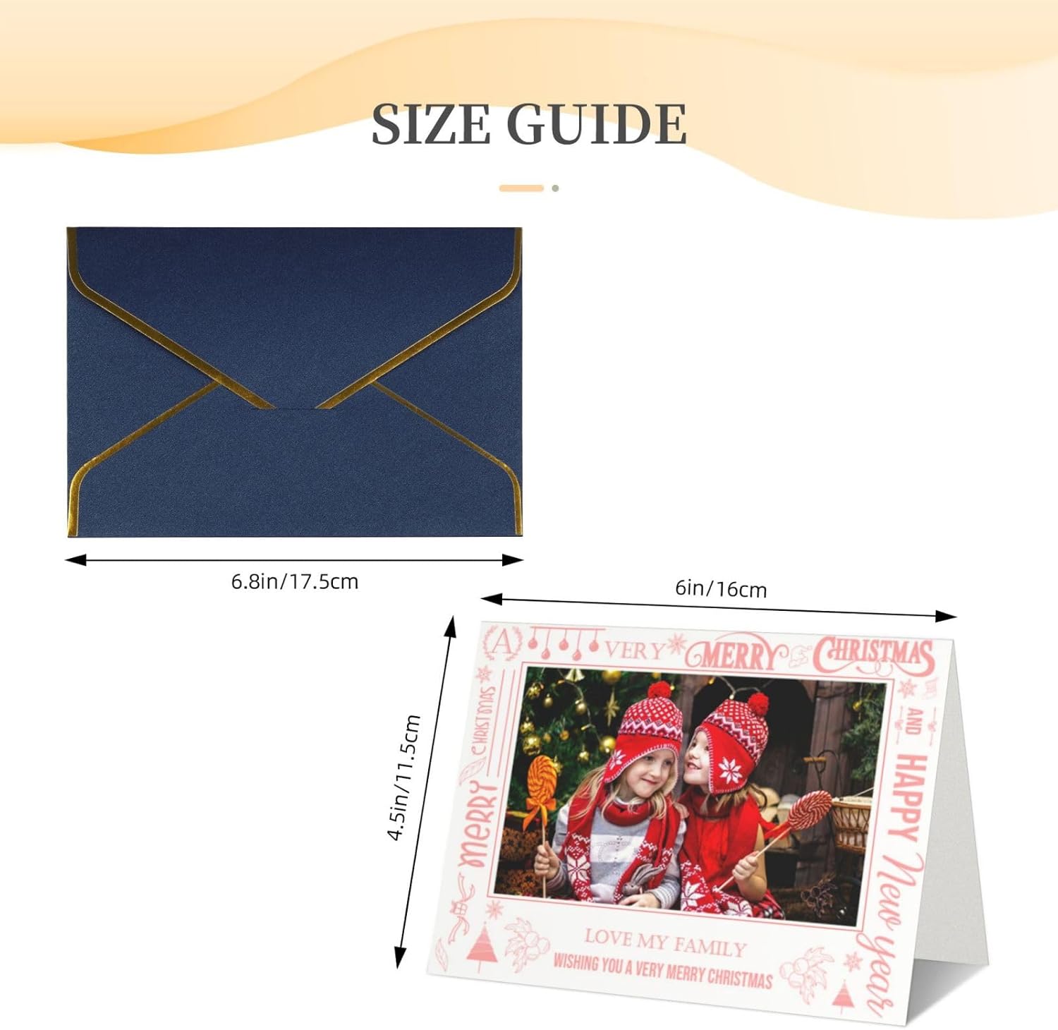 Custom Christmas Holiday Photo Card with Envelopes Personalized Pearl Paper Christmas Card with Photo Text Custom Xmas Greeting Card for Family Friends Parents Boyfriend Girlfriend - 4.5 × 6 inch